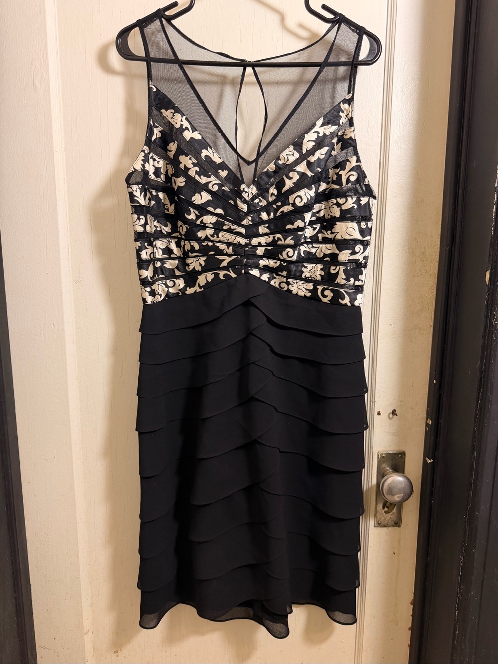 Scarlett Nite Black Dress with Cream Floral Bodice
